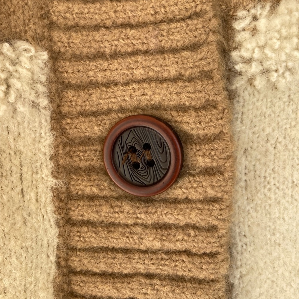Lush Checkered Cardigan Cream Camel Size Small New With Tags - Picture 5 of 10